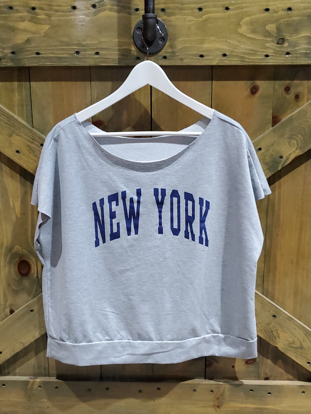 NEW YORK Graphic Short-Sleeve Women's Top - Light Gray